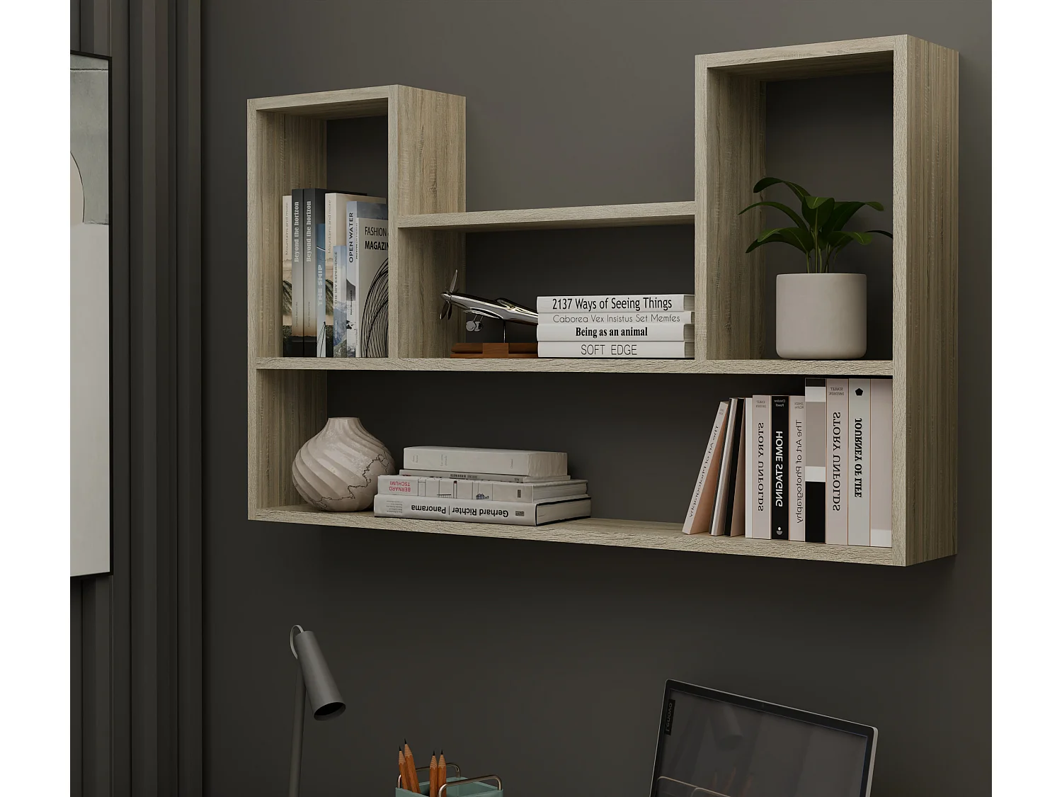 Mensola moderna 100x60 cm rovere chiaro MNT4