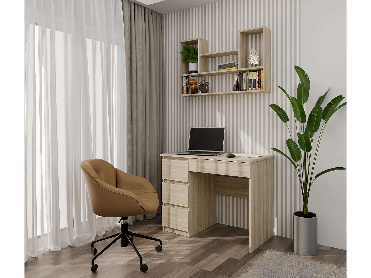 Mensola moderna 100x60 cm rovere chiaro MNT4