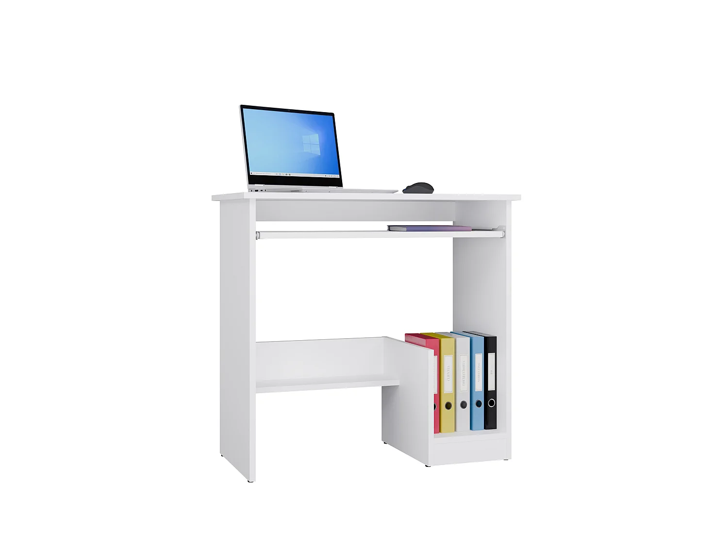 Scrivania moderna con ripiani 80x75 cm bianco opaco SCT17