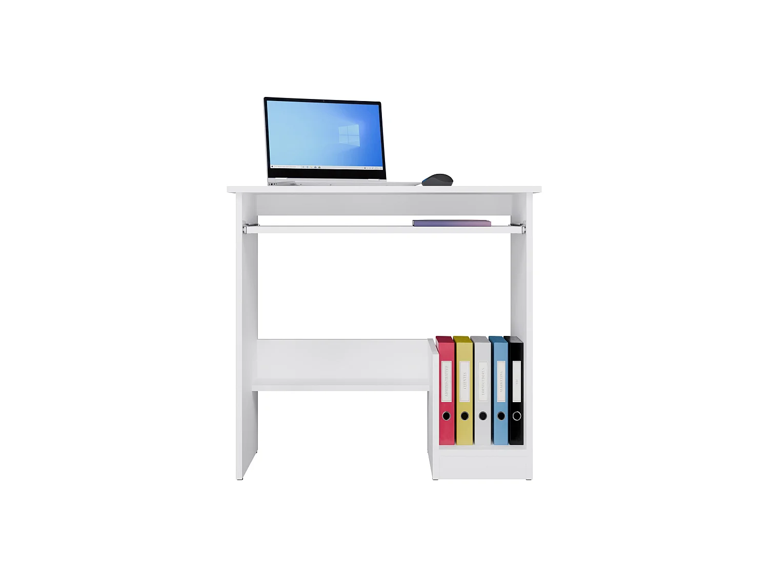 Scrivania moderna con ripiani 80x75 cm bianco opaco SCT17