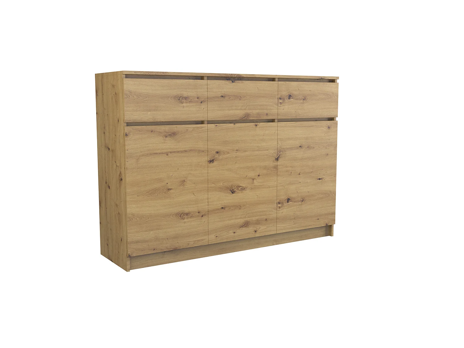 Madia alta 120x97cm con 3 ante e 3 cassetti rovere MT11