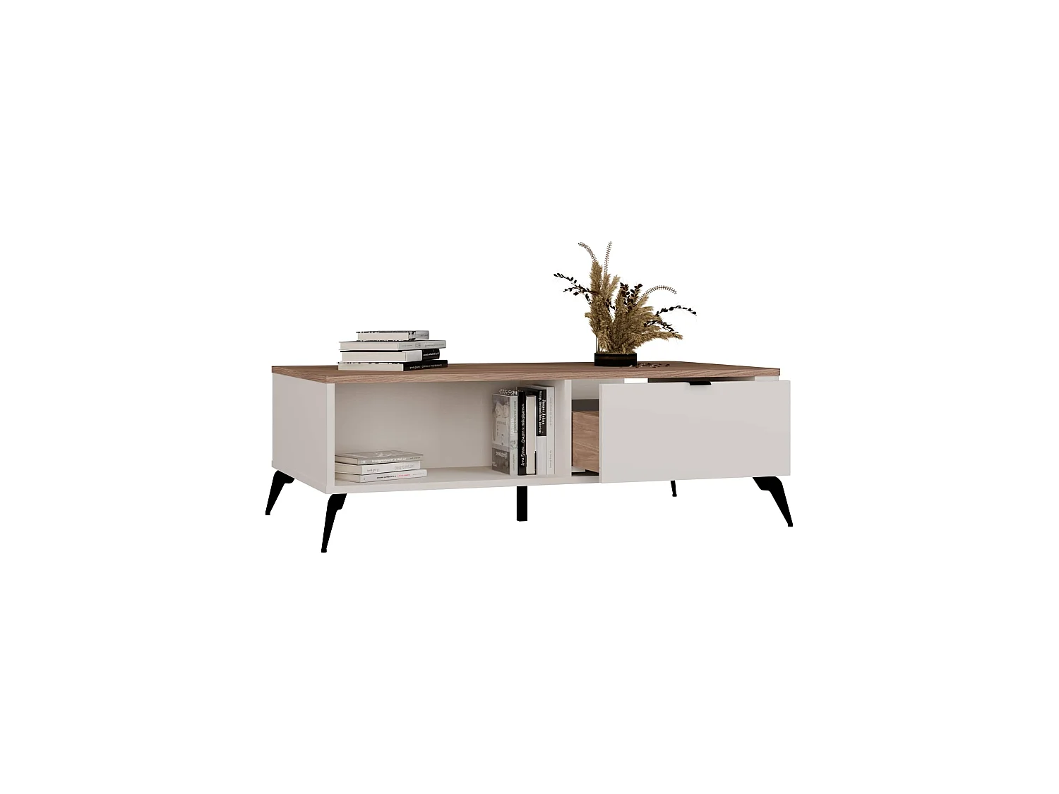 Tavolino da salotto 110X63 beige e rovere TST14