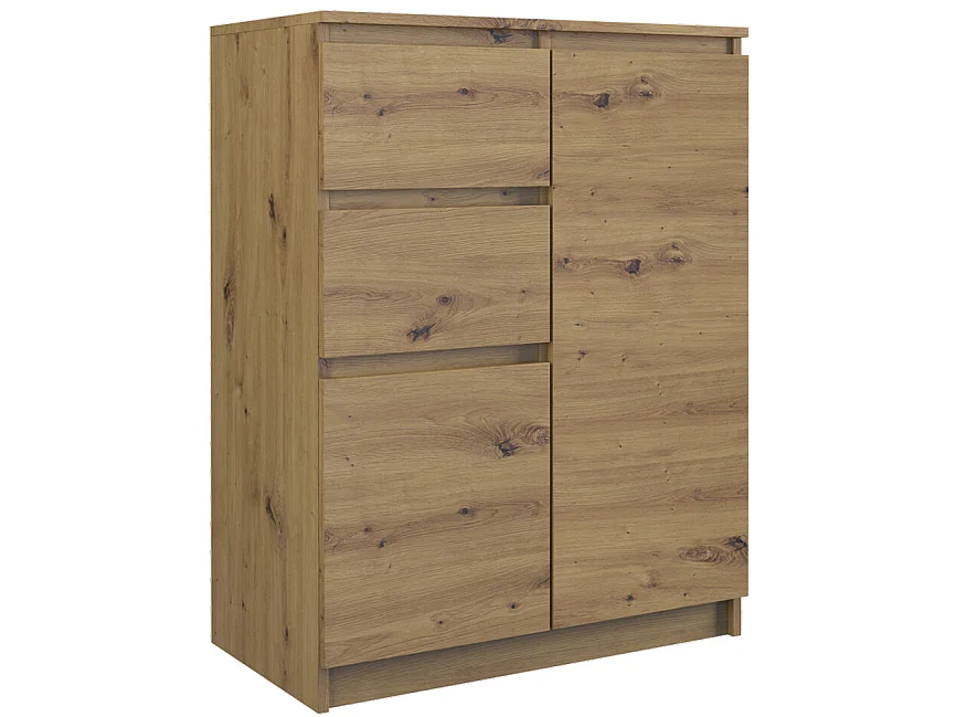 Madia da soggiorno 70X97 a 2 ante e 2 cassetti rovere MT7