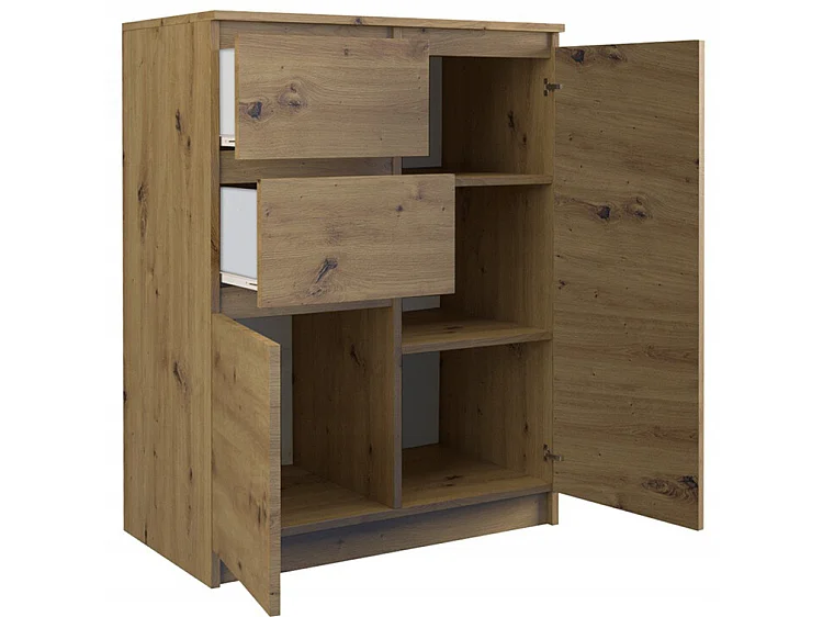 Madia da soggiorno 70X97 a 2 ante e 2 cassetti rovere MT7