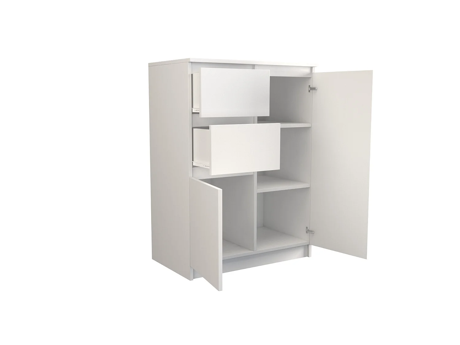 Madia da soggiorno 70X97 a 2 ante e 2 cassetti bianco MT7
