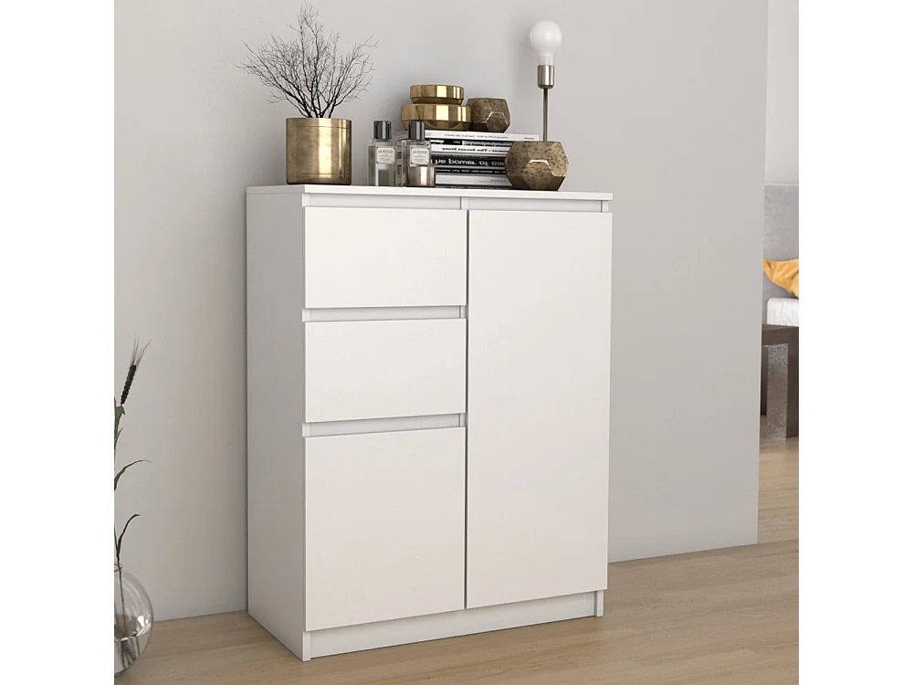 Madia da soggiorno 70X97 a 2 ante e 2 cassetti bianco MT7