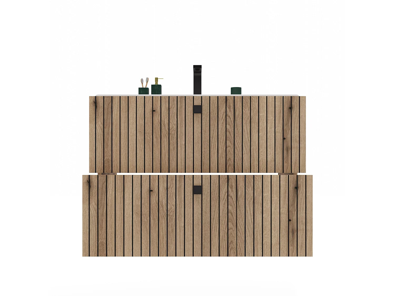 Mobile bagno sospeso 80cm con lavabo rovere antico MLBT5