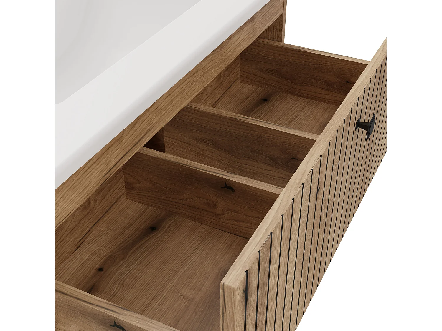 Mobile bagno sospeso 80cm con lavabo rovere antico MLBT5