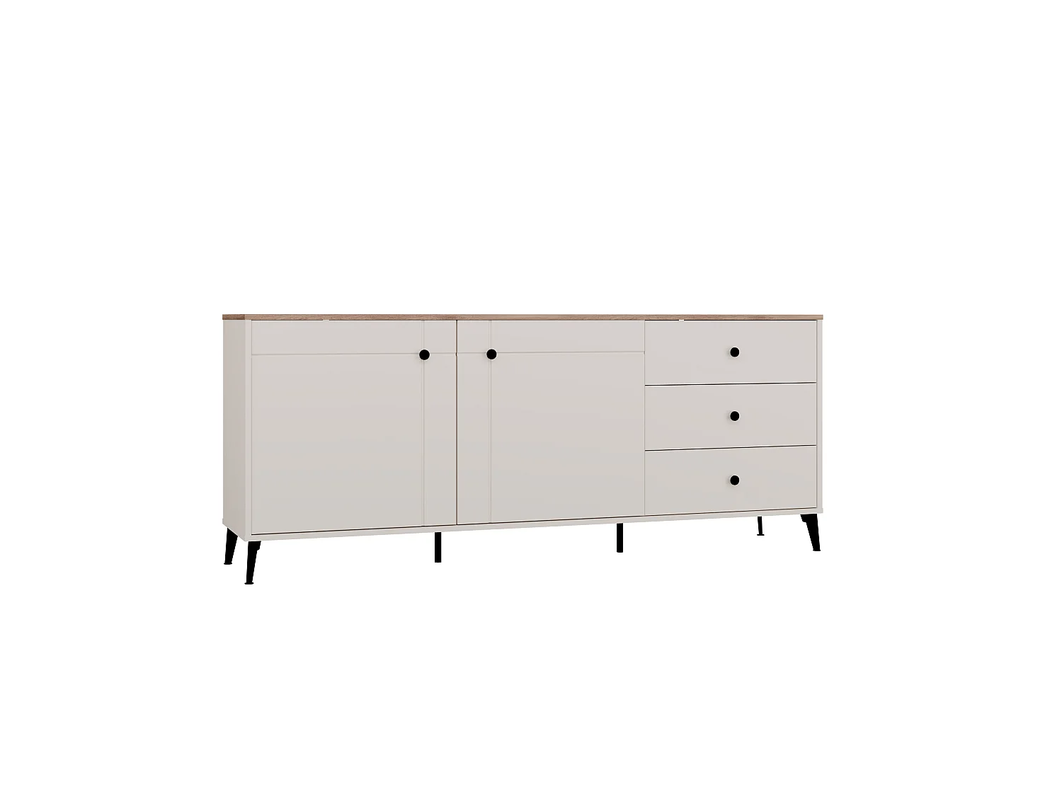 Credenza moderna 183,5 cm cashmere e rovere MT12