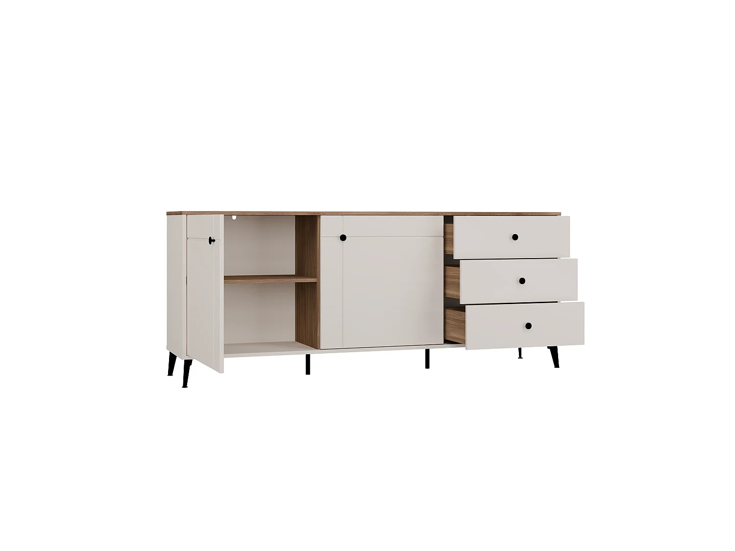 Credenza moderna 183,5 cm cashmere e rovere MT12