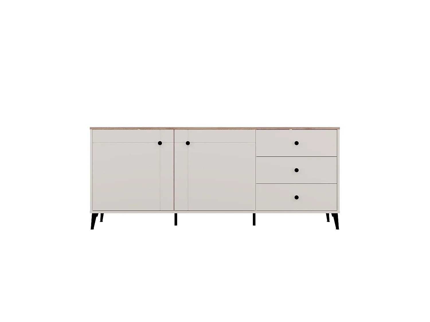 Credenza moderna 183,5 cm cashmere e rovere MT12