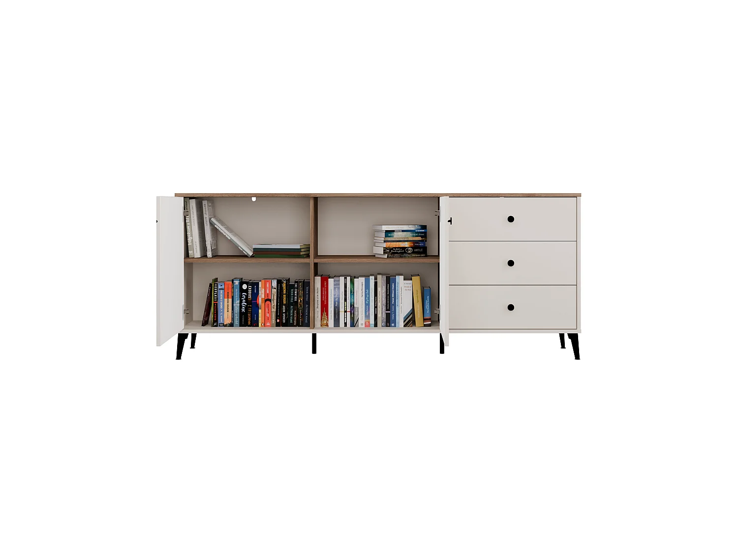 Credenza moderna 183,5 cm cashmere e rovere MT12