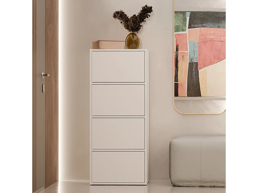 Mobile multiuso 50x119 cm con ante tip-on bianco MMT1