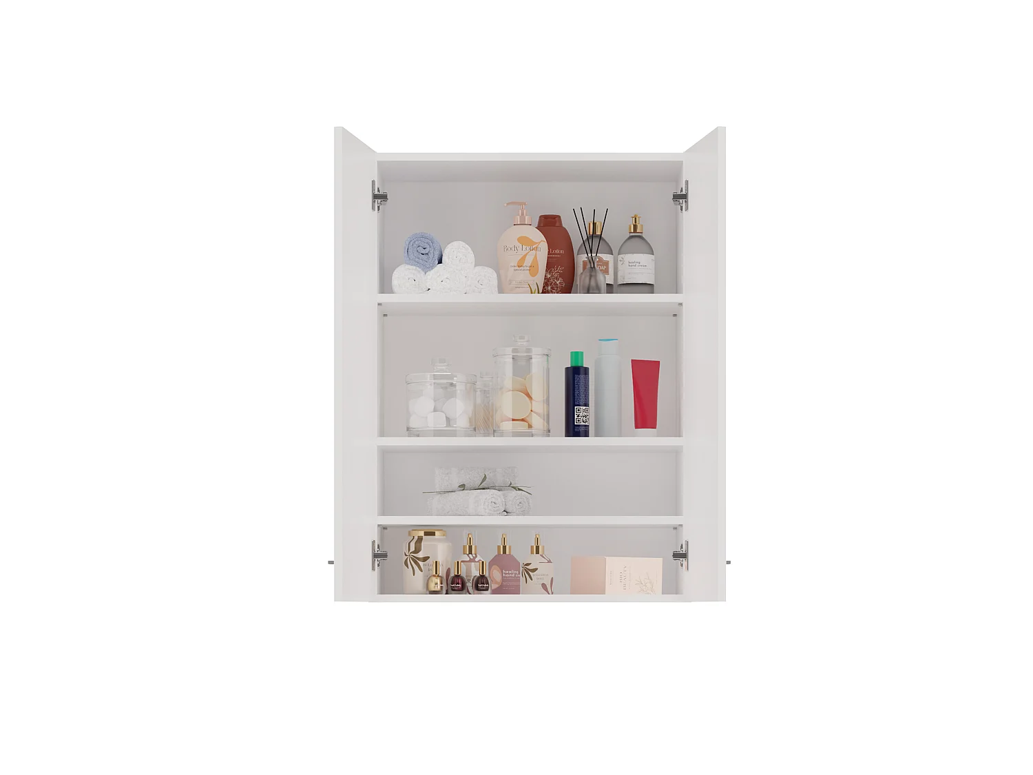 Pensile bagno 64x90 cm con 4 ripiani bianco opaco PBT5
