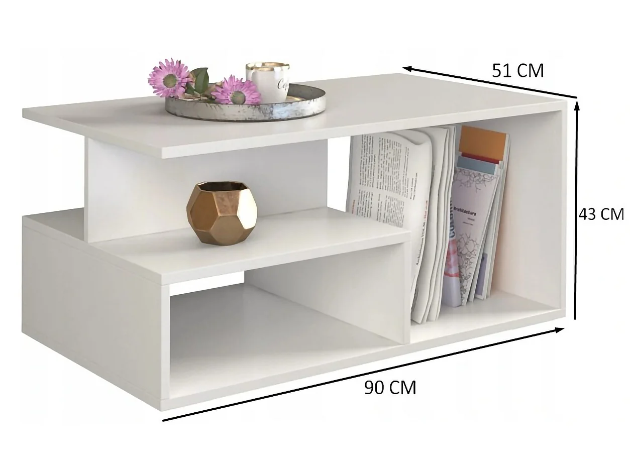 Tavolino da salotto moderno 91x51x43 cm cemento TST4