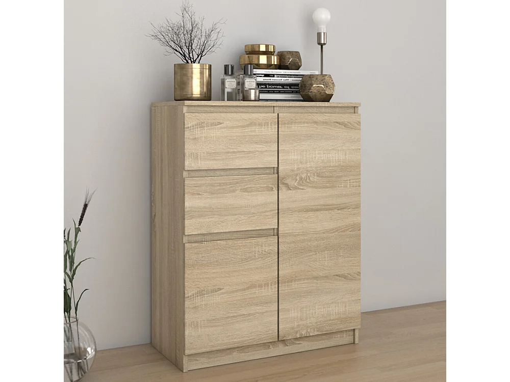 Madia da soggiorno 70X97 a 2 ante e 2 cassetti rovere chiaro MT7