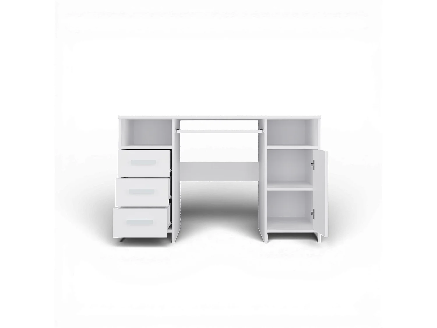 Scrivania 120x75 cm con ante e cassetti bianco SCT10