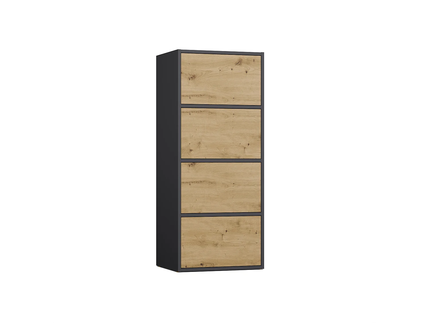 Mobile multiuso 50x119 cm con ante tip-on rovere/antracite MMT1