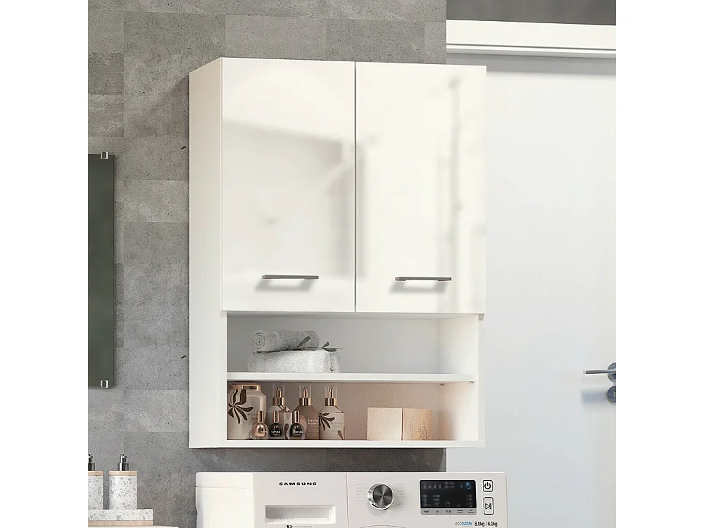 Pensile bagno 64x90x30 cm doppia anta bianco lucido PBT6