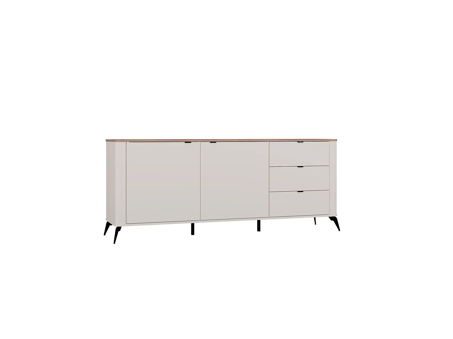 Madia da soggiorno 183x75 cm in beige e rovere MT2