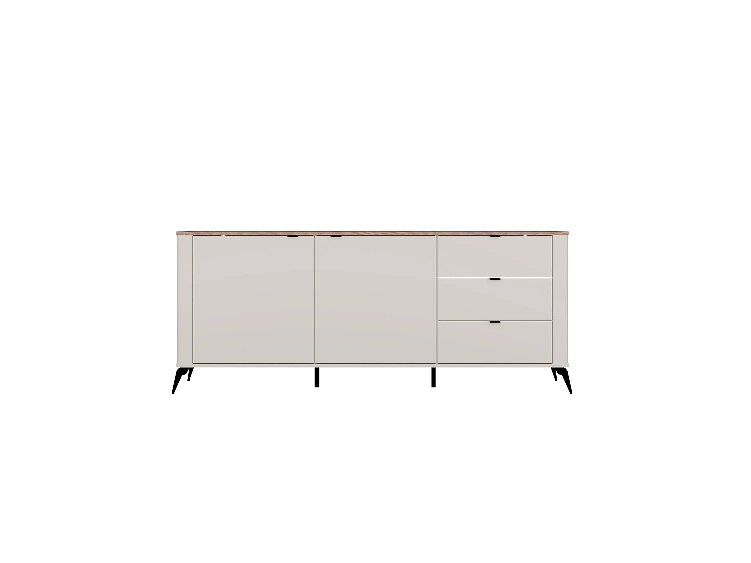 Madia da soggiorno 183x75 cm in beige e rovere MT2
