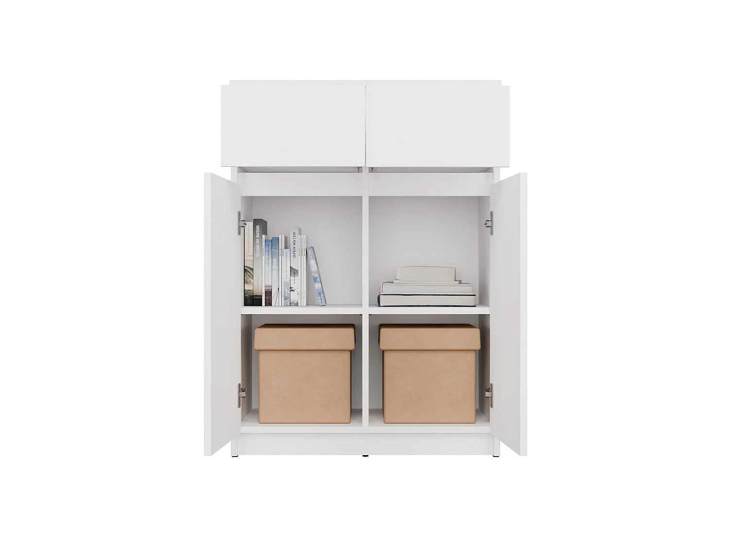 Mobile soggiorno multiuso 70x97 cm con ante e cassetti bianco opaco MMT5