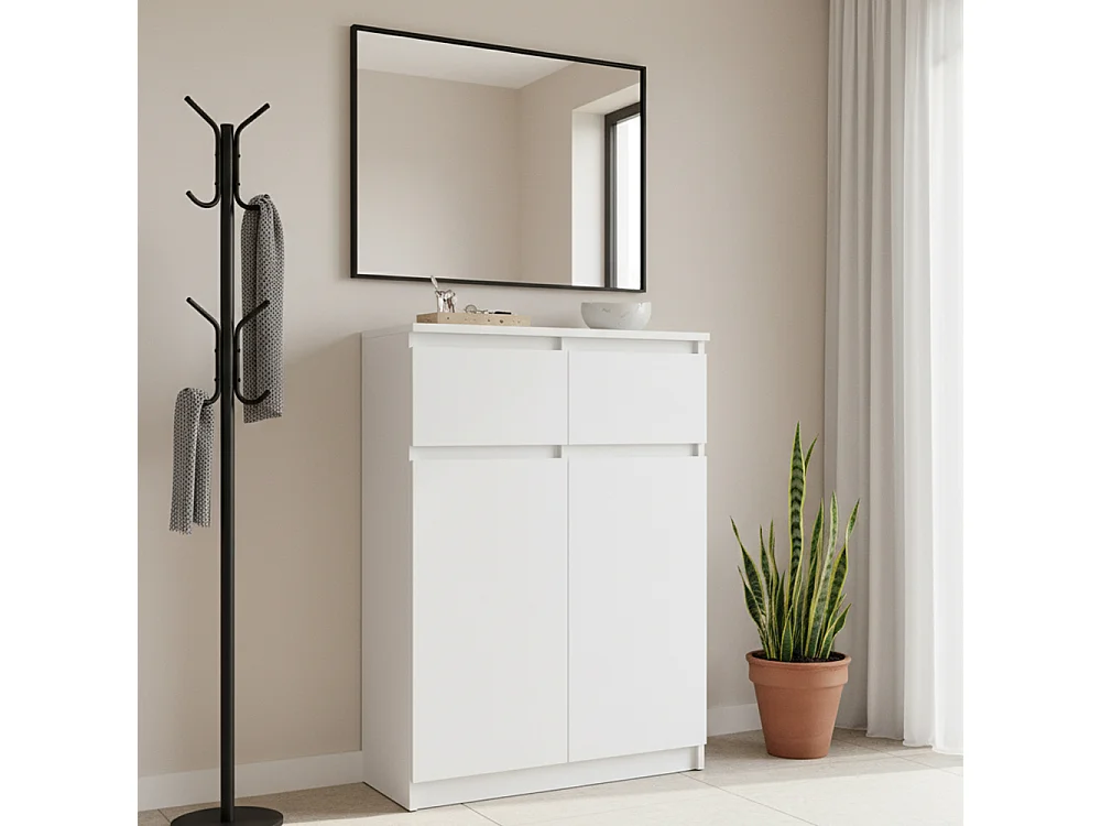 Mobile soggiorno multiuso 70x97 cm con ante e cassetti bianco opaco MMT5