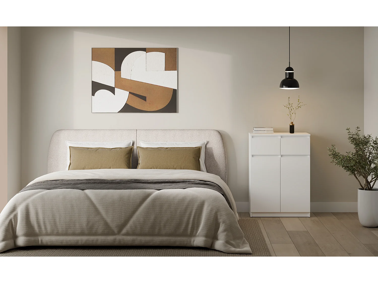 Mobile soggiorno multiuso 70x97 cm con ante e cassetti bianco opaco MMT5