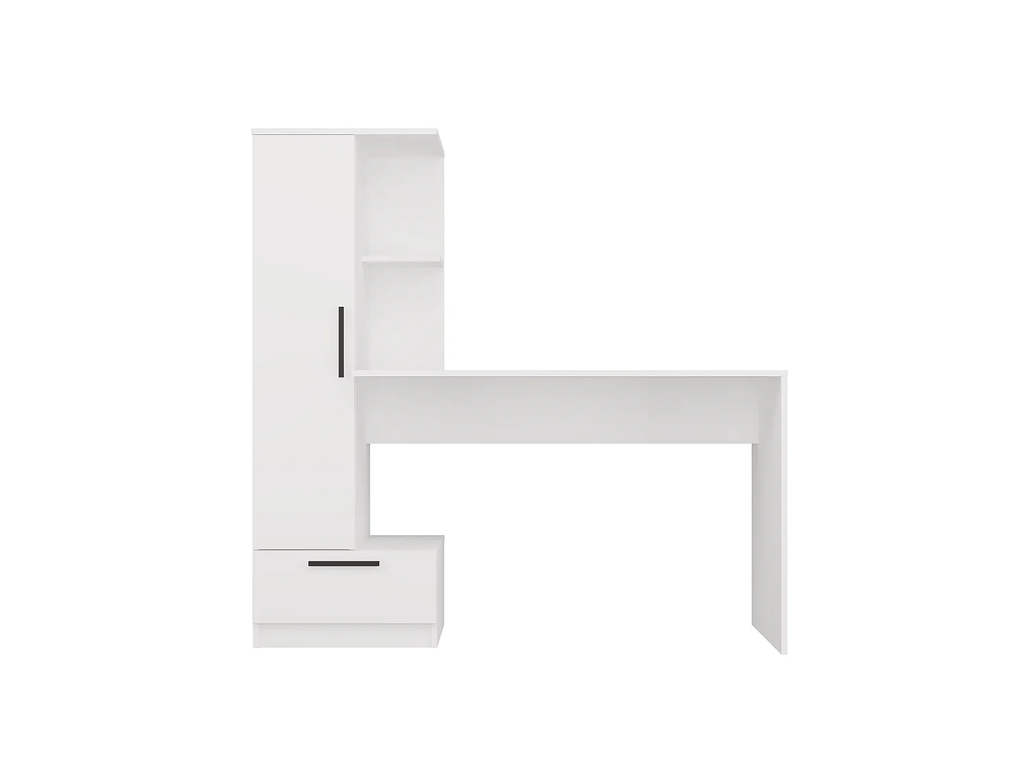 Scrivania 143x140 cm con armadio in bianco opaco SCT18