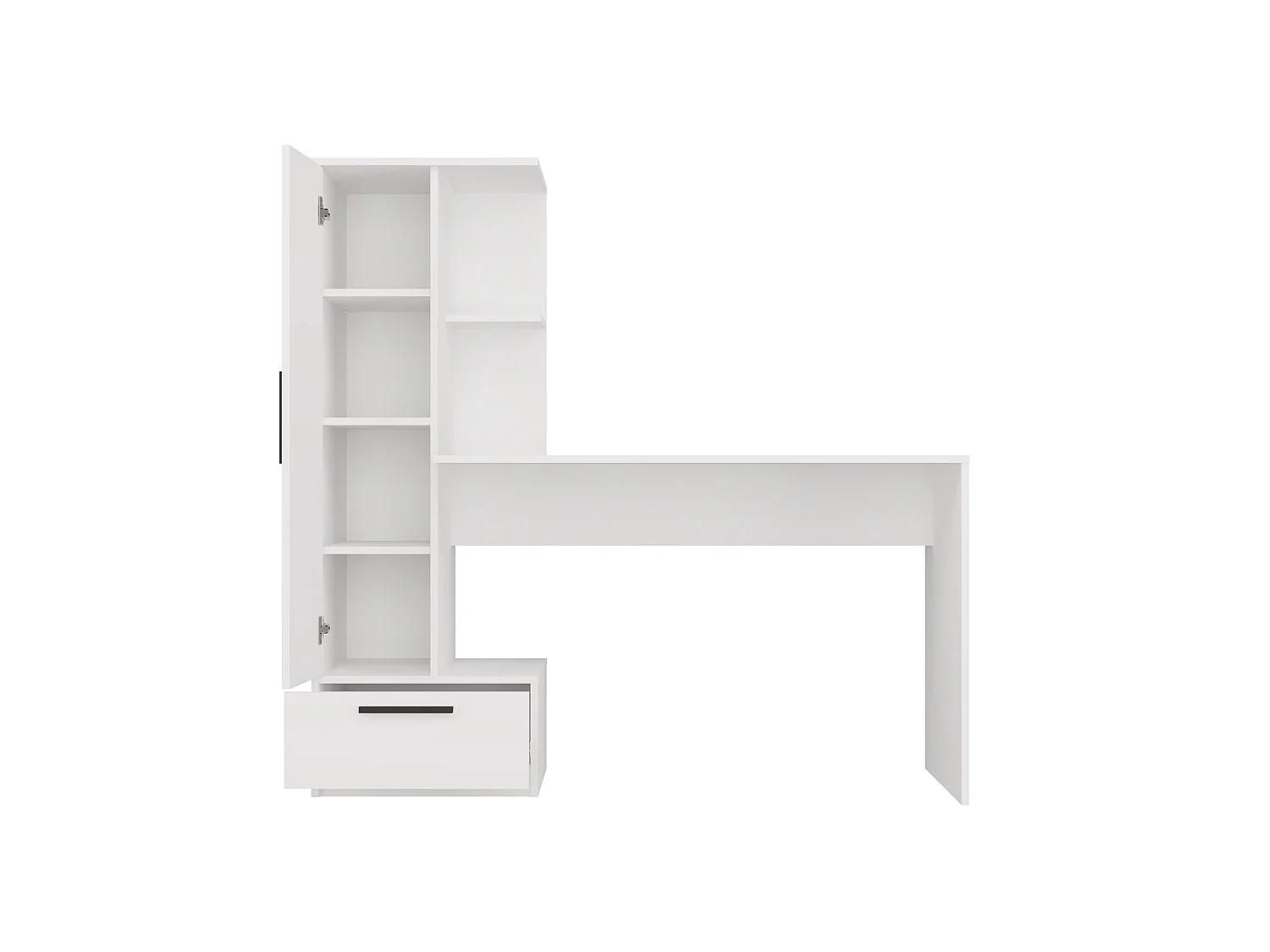 Scrivania 143x140 cm con armadio in bianco opaco SCT18