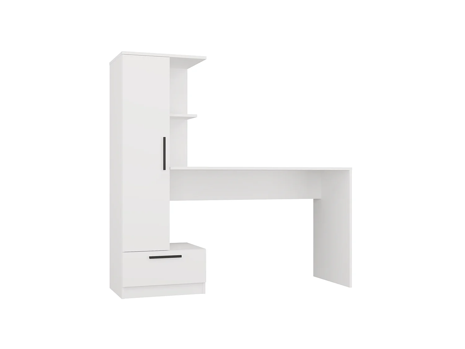 Scrivania 143x140 cm con armadio in bianco opaco SCT18