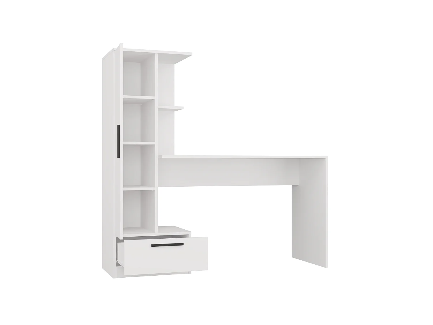 Scrivania 143x140 cm con armadio in bianco opaco SCT18