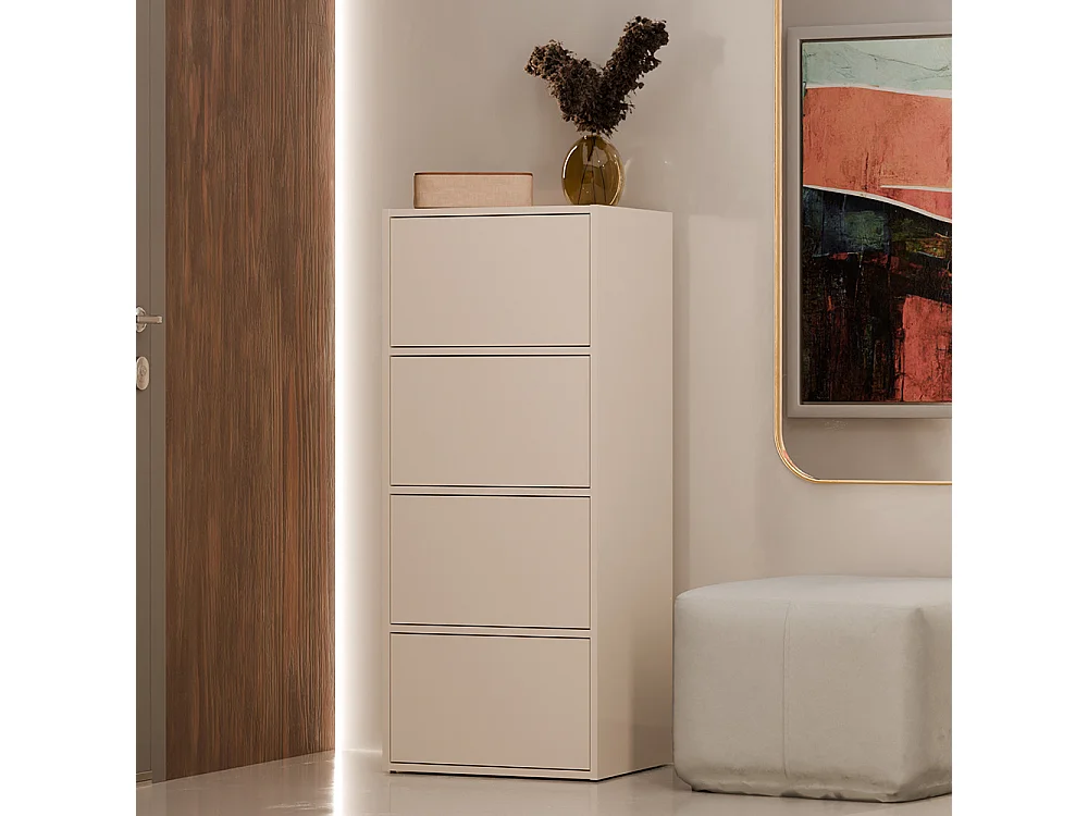 Mobile multiuso 50x119 cm con ante tip-on beige MMT1