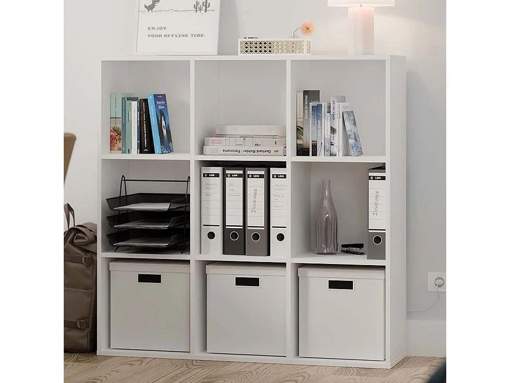 Libreria moderna 110,5 cm quadrata bianco opaco LBT16