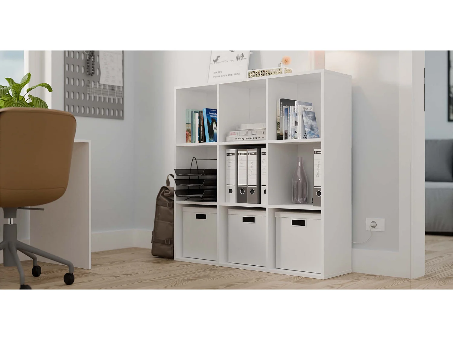 Libreria moderna 110,5 cm quadrata bianco opaco LBT16