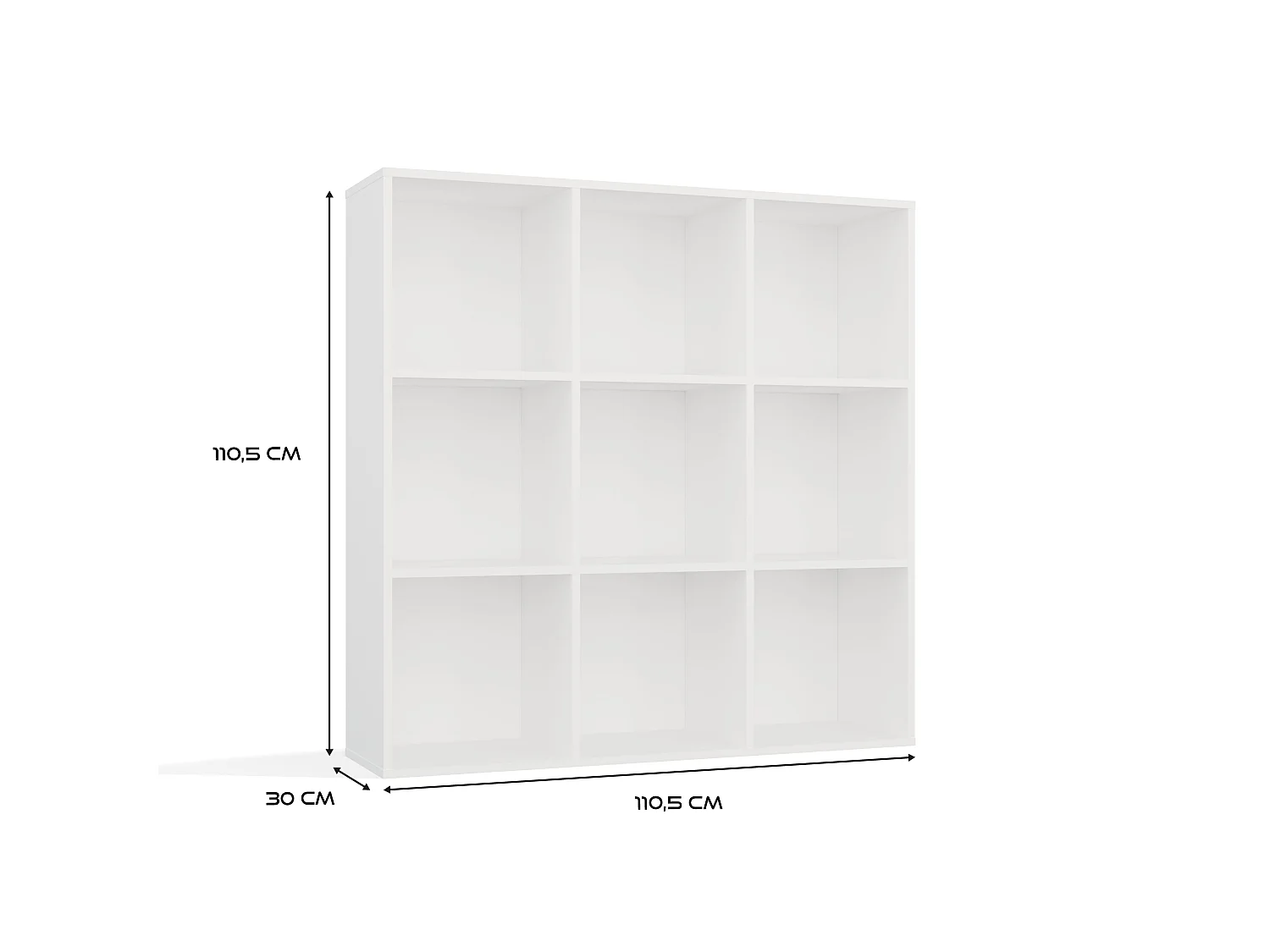 Libreria moderna 110,5 cm quadrata bianco opaco LBT16