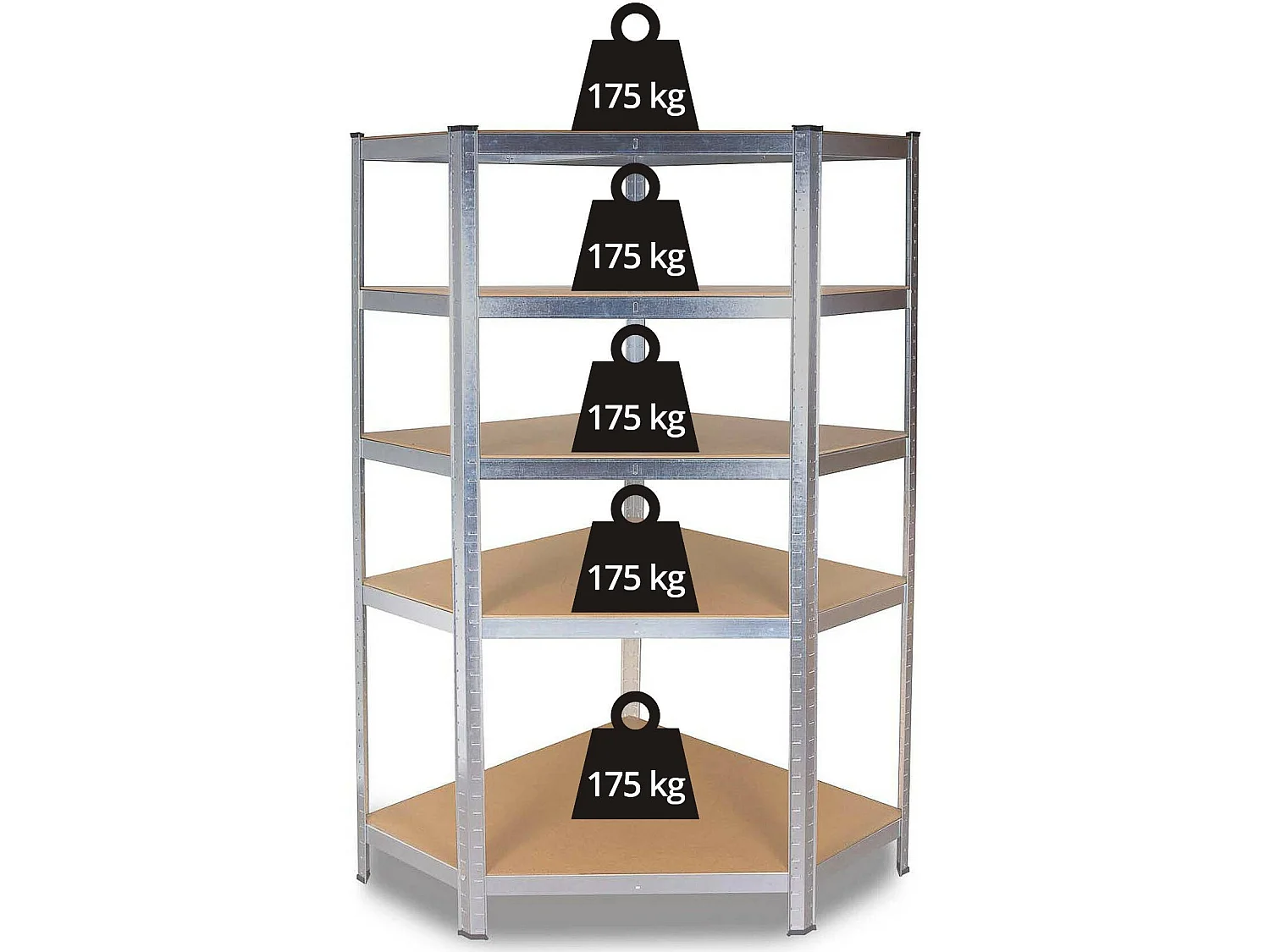 Scaffale in metallo angolare 90x180x40 cm SFT7