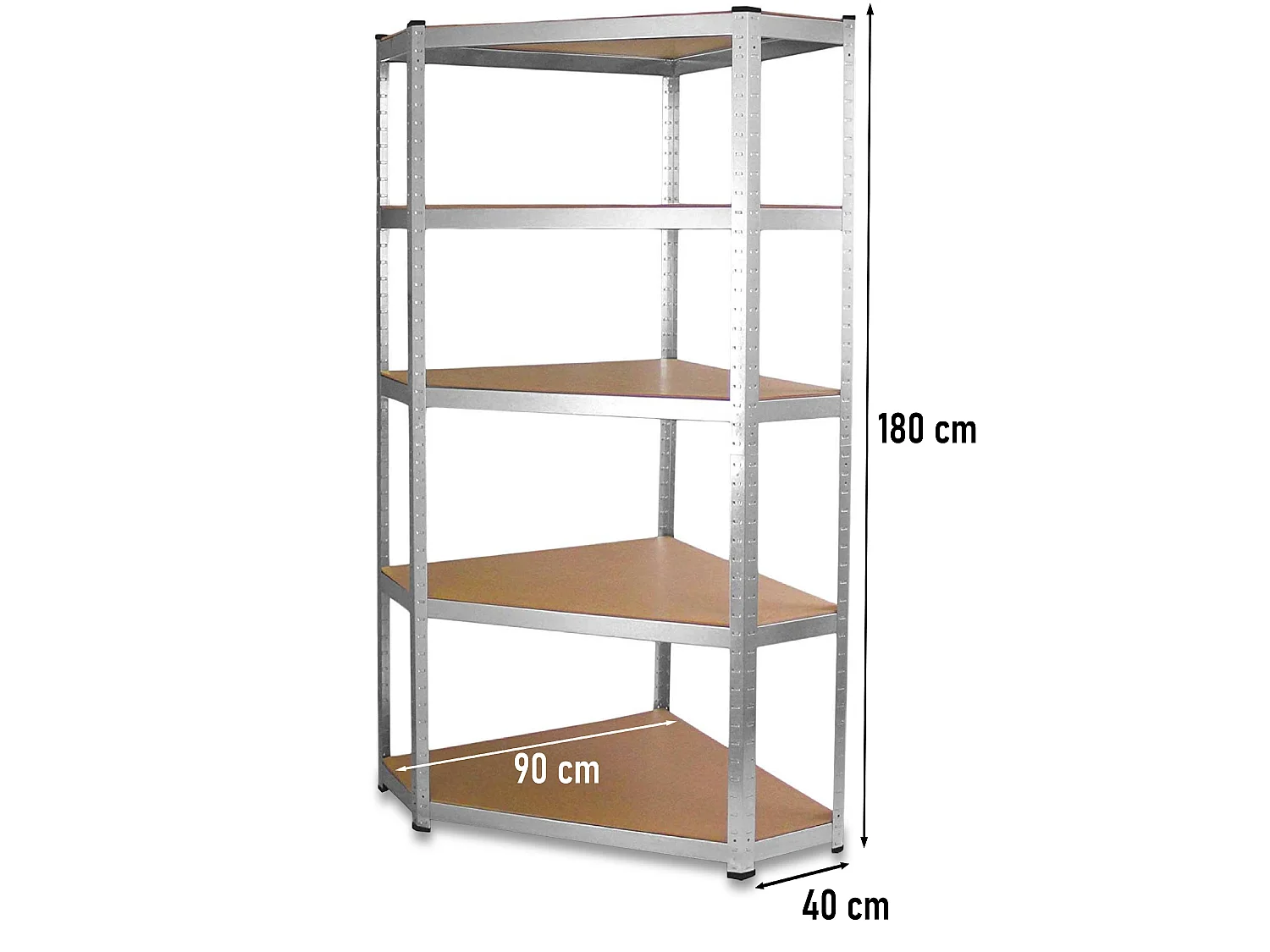 Scaffale in metallo angolare 90x180x40 cm SFT7