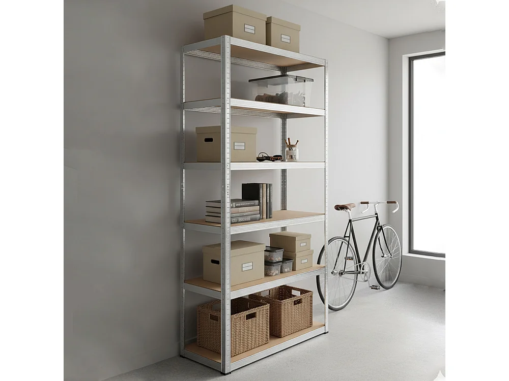 Scaffale in metallo componibile 90x180x30 cm grigio SFT4