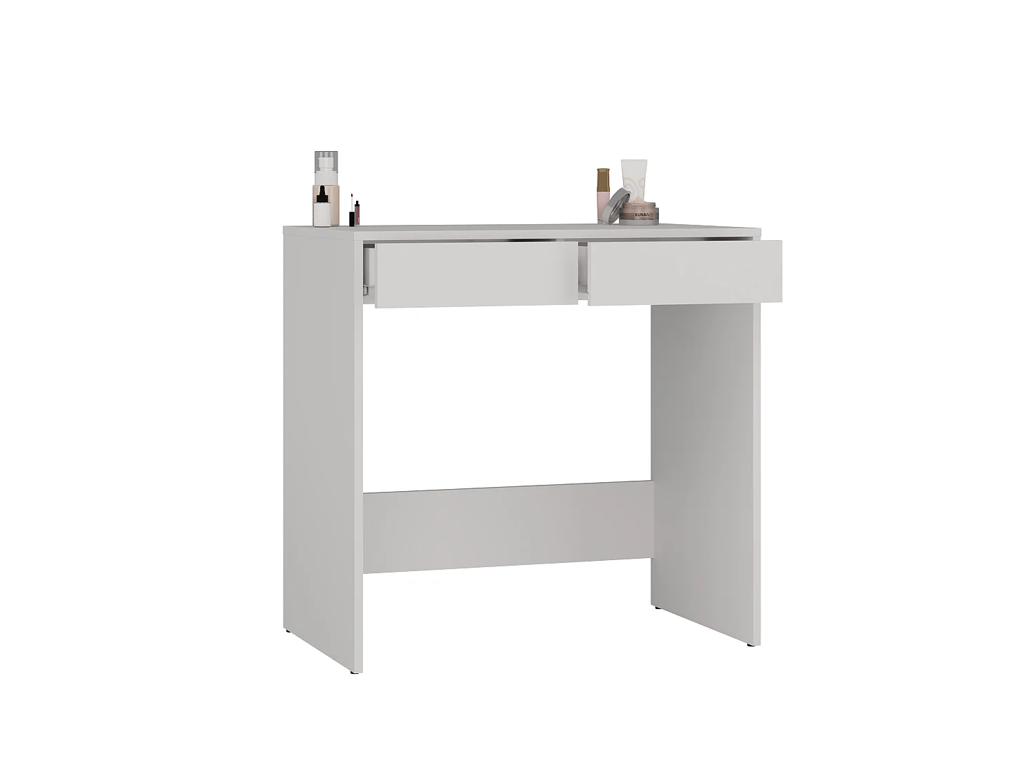 Scrivania salvaspazio 81x80 cm con 2 cassetti bianco opaco SCT13