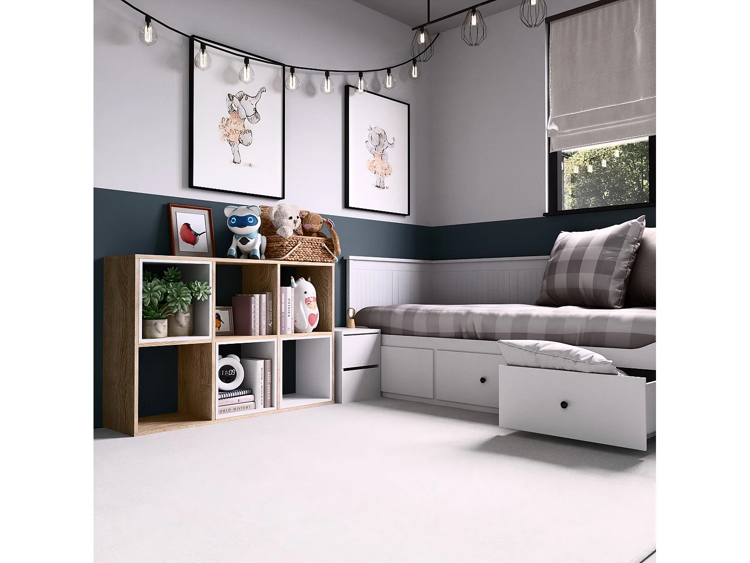 Libreria salvaspazio 110x75 cm rovere chiaro LBT14