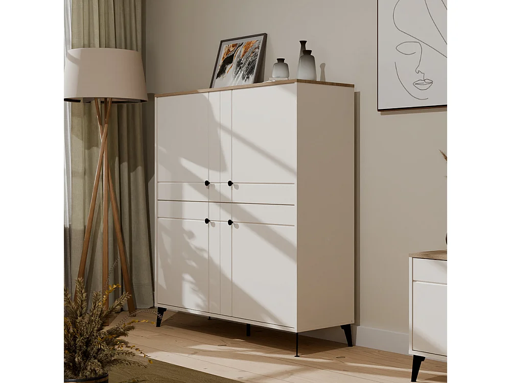 Mobile contenitore 123,5 cm cashmere e rovere MMT3