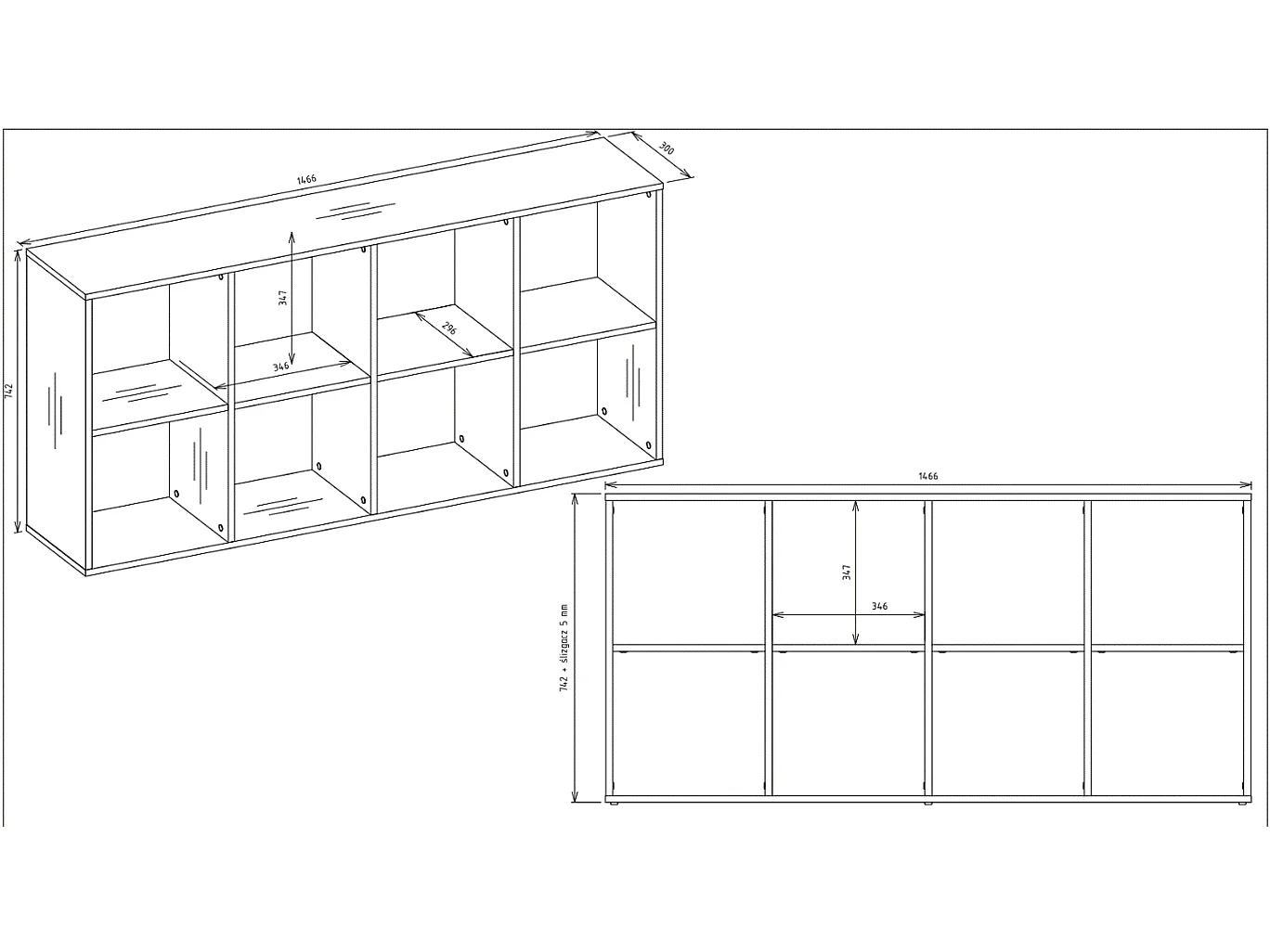 Libreria salvaspazio 147x75 cm rovere LBT15