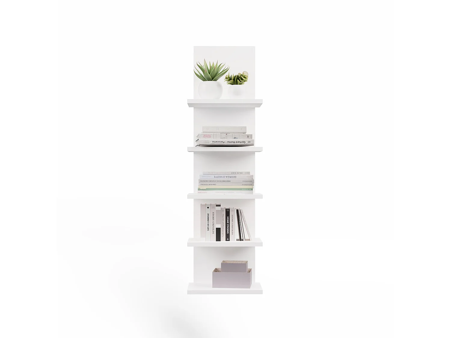 Libreria a muro 29,5x100 cm con 5 ripiani bianco opaco LBT22