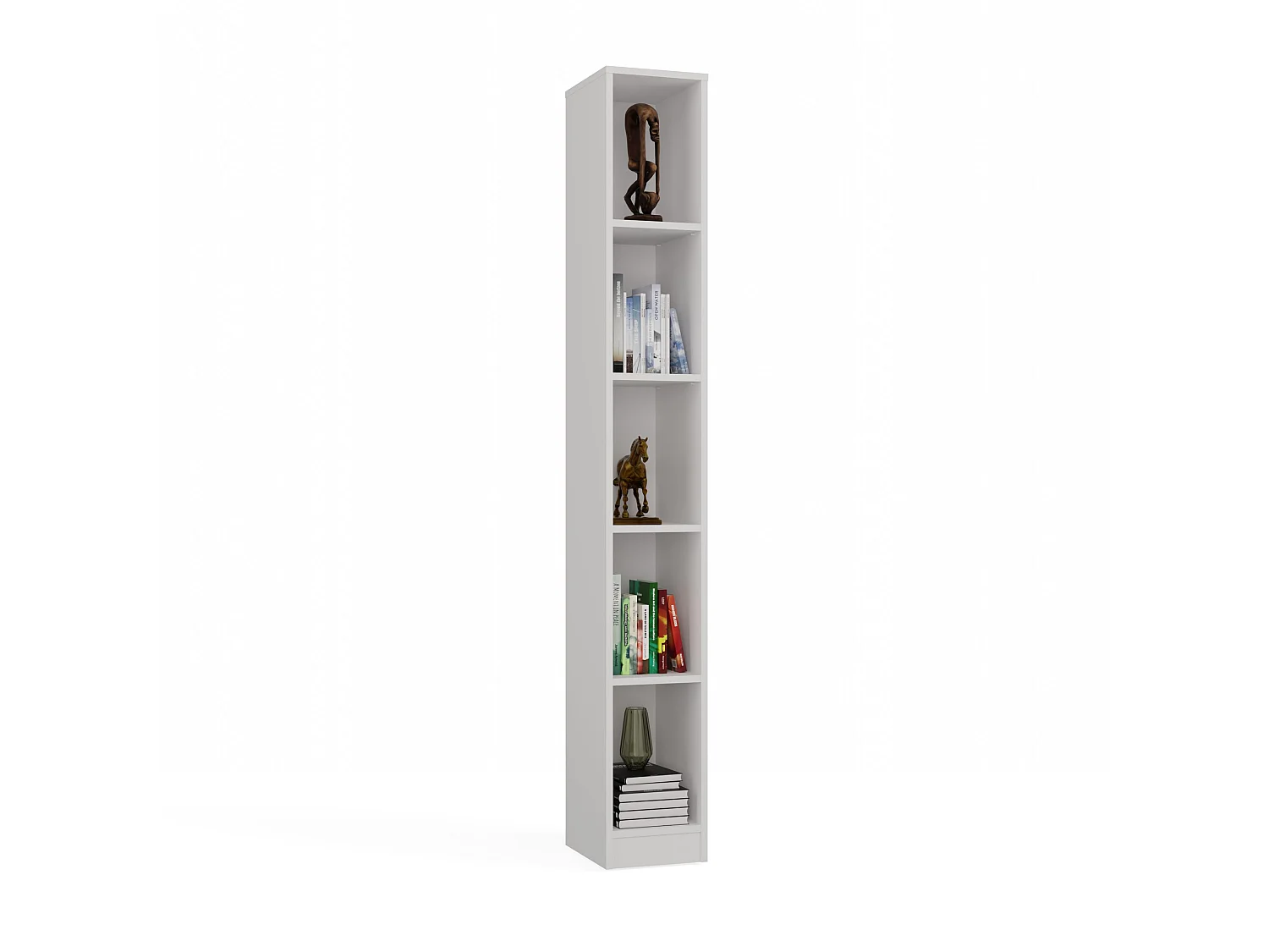 Libreria a colonna 25x182 cm salvaspazio bianco opaco LBT19