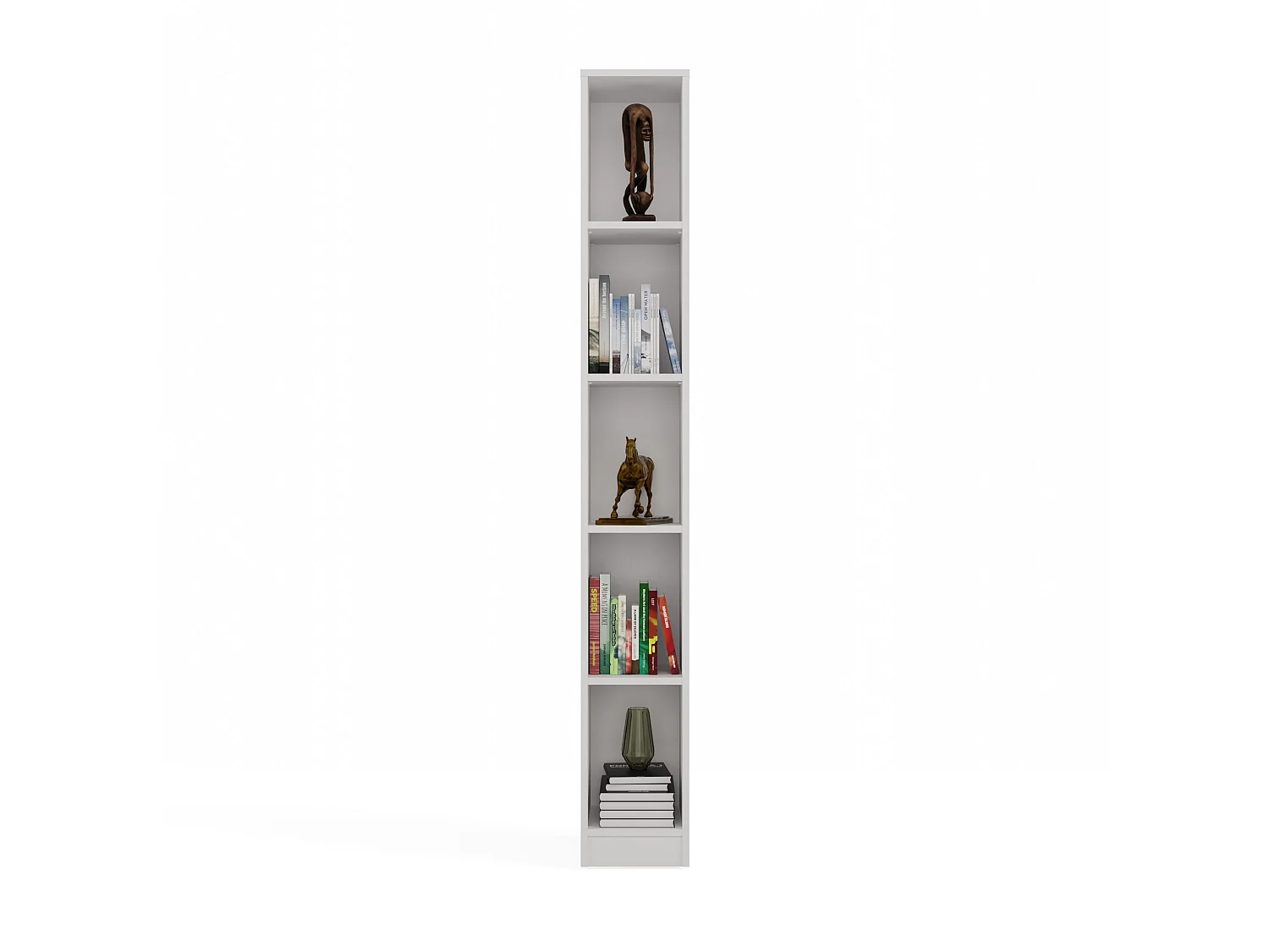 Libreria a colonna 25x182 cm salvaspazio bianco opaco LBT19