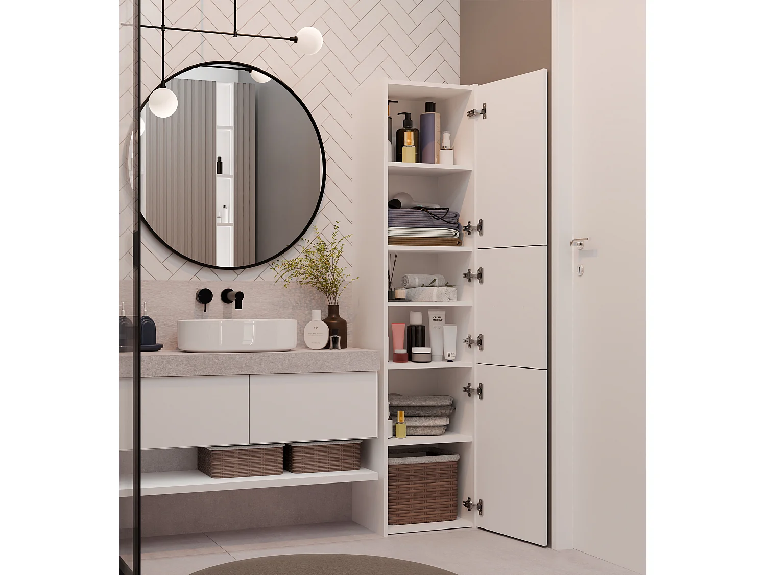 Colonna bagno 40x170 cm a 3 bianco CBT9