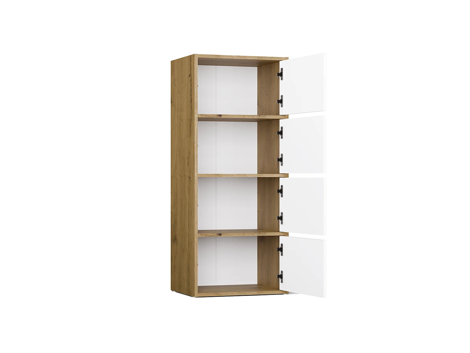 Mobile multiuso 50x119 cm con ante tip-on rovere/bianco MMT1