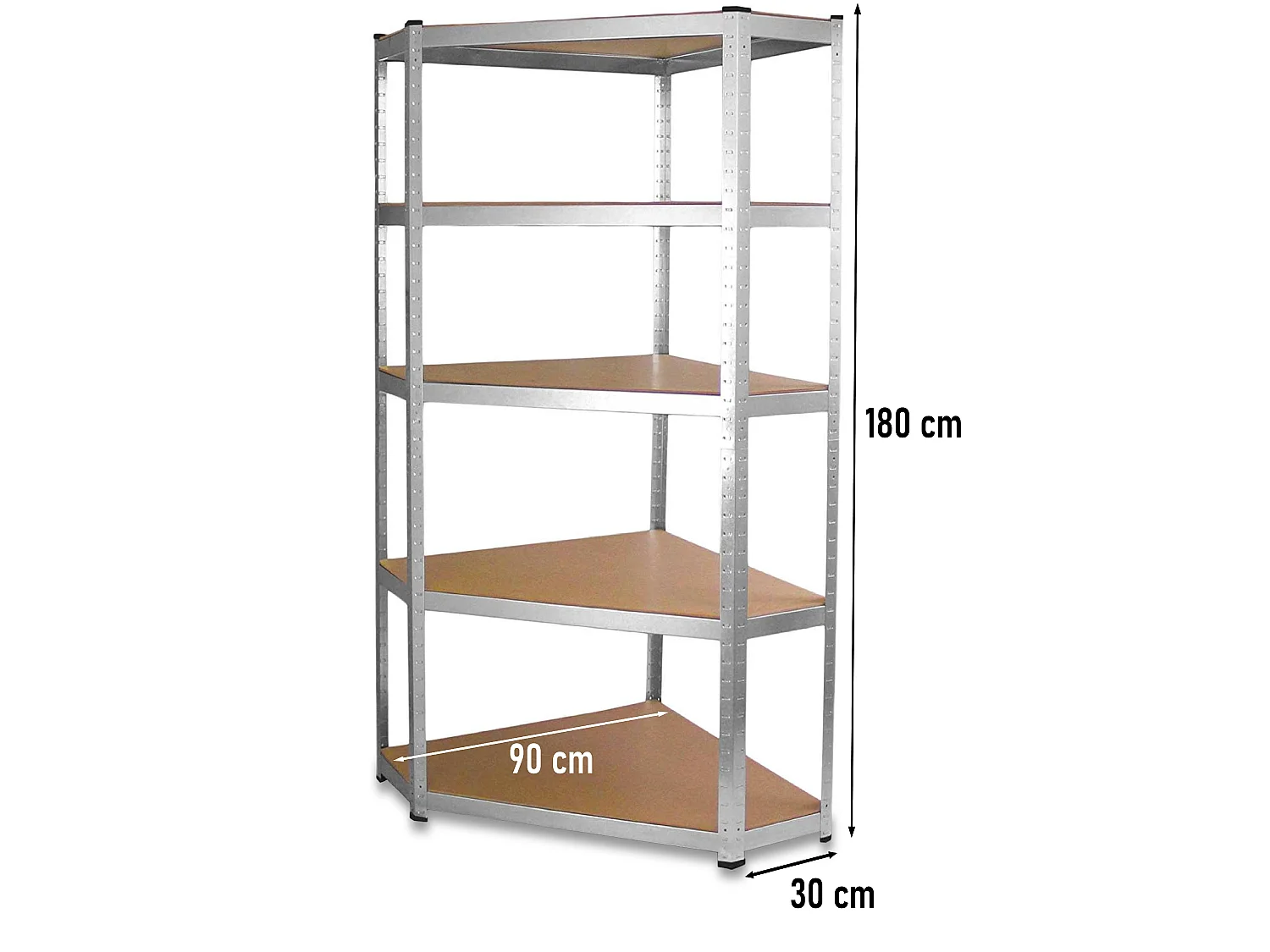 Scaffale in metallo angolare 90x180x30 cm SFT6