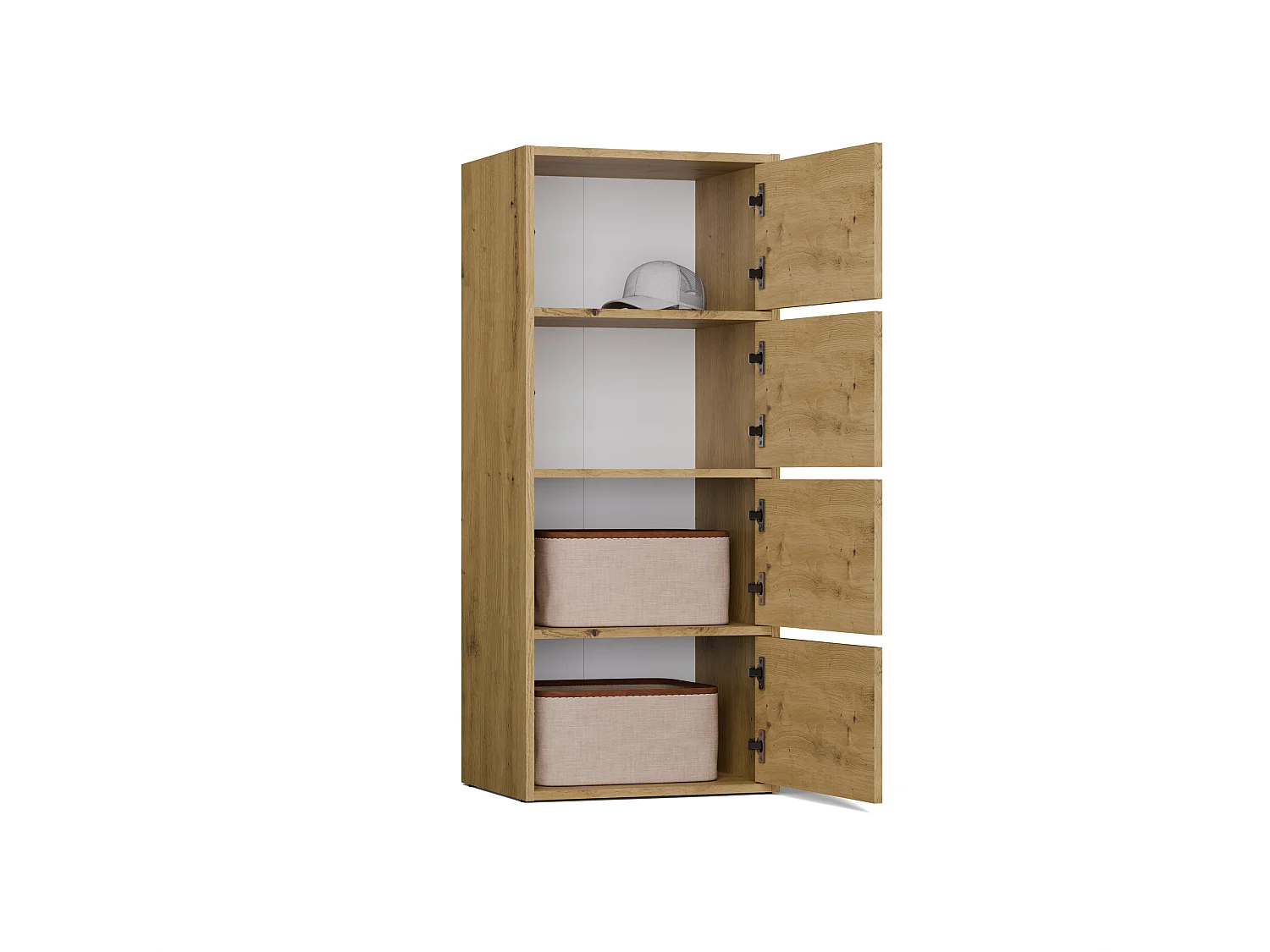 Mobile multiuso 50x119 cm con ante tip-on rovere MMT1